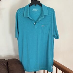 NWT men’s vineyard vines polo button up tee, blue
